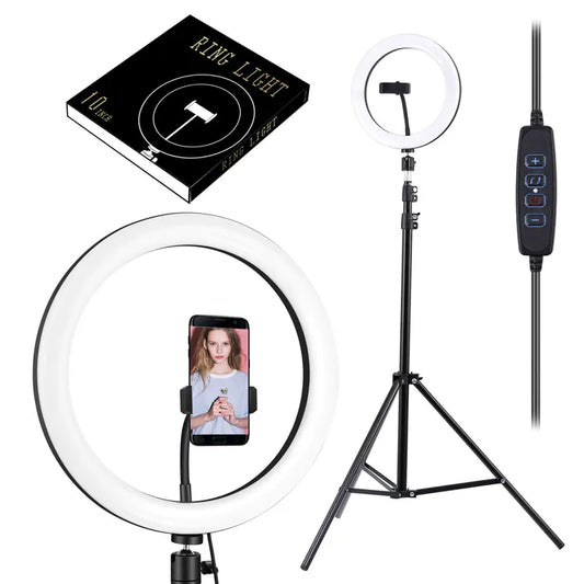 10 inch LED Dimmable Ringlight 3200K-5600K Makeup Ring Light Lamp